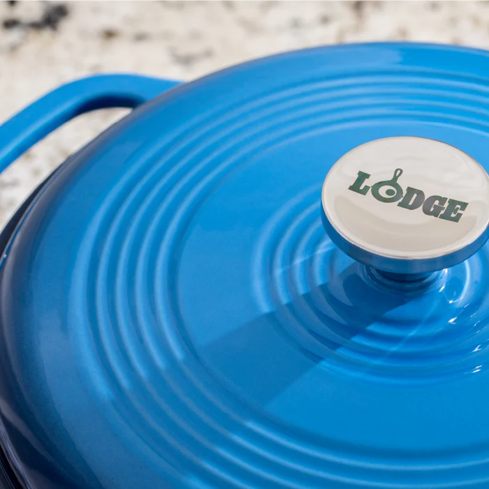 Lodge EC6D33 Enameled Cast Iron Dutch Oven 6 Quart Blue