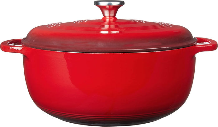 Lodge EC7D43 Enameled Cast Iron Dutch Oven 7.5Quart Island Spice Red