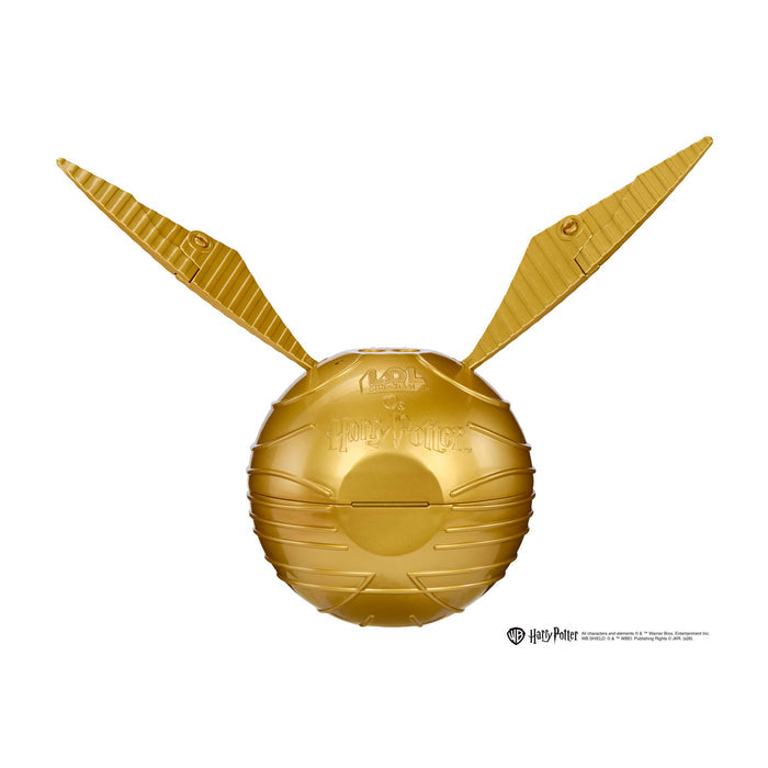 Golden ball with wings on a white background