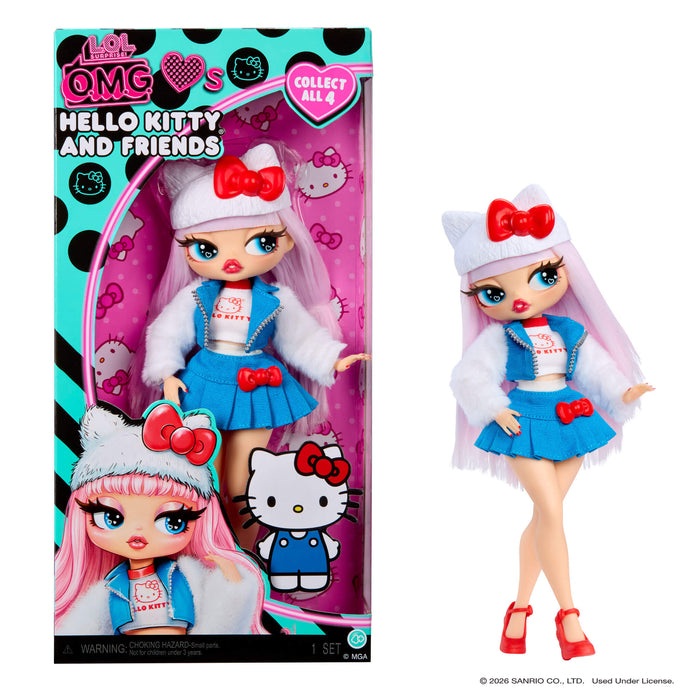 Hello Kitty and Friends toy packaging with a Hello Kitty doll on a white background.