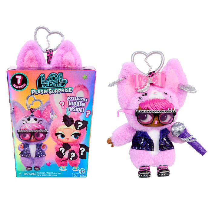 Plush toy with cat ears and packaging for L.O.L. Surprise!