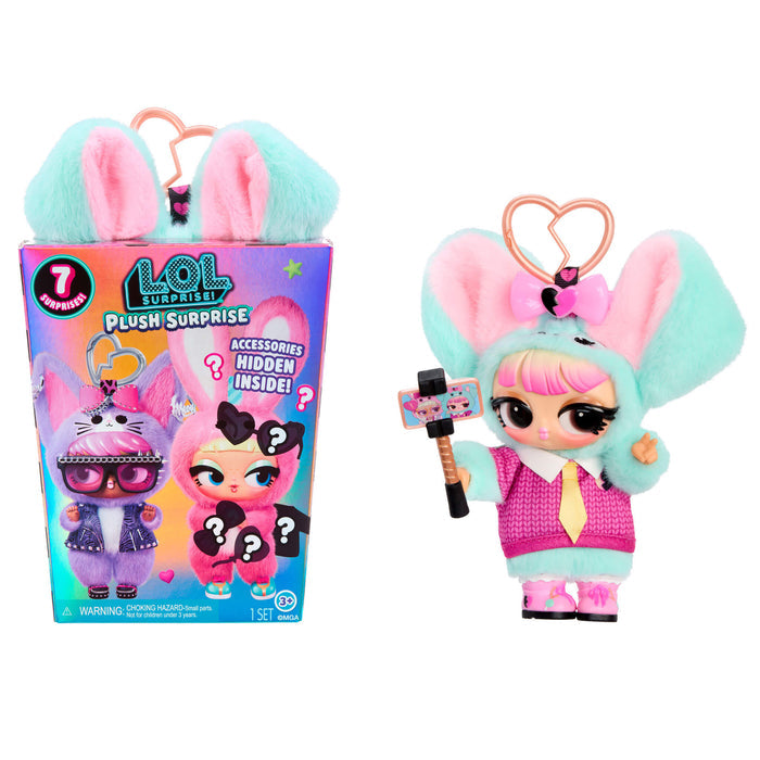 Plush toy with dog ears and packaging for L.O.L. Surprise!