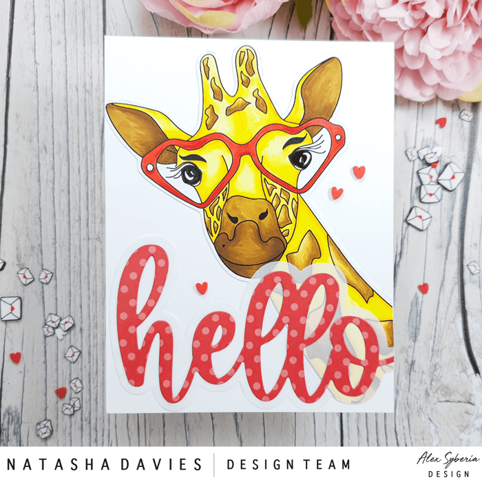 Love U Giraffe Digital Stamp - Alex Syberia Designs