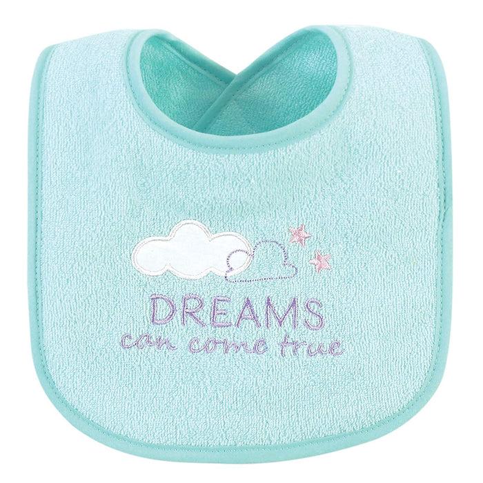 Luvable Friends Unisex Baby Cotton Drooler Bibs with Fiber Filling, Unicorns And Mermaids, One Size