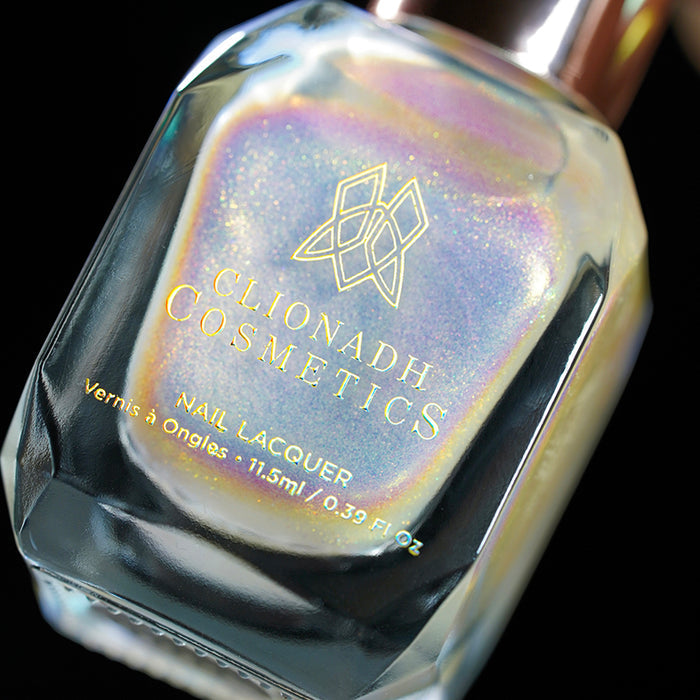 Macro shot of Lux Nail Lacquer bottle.