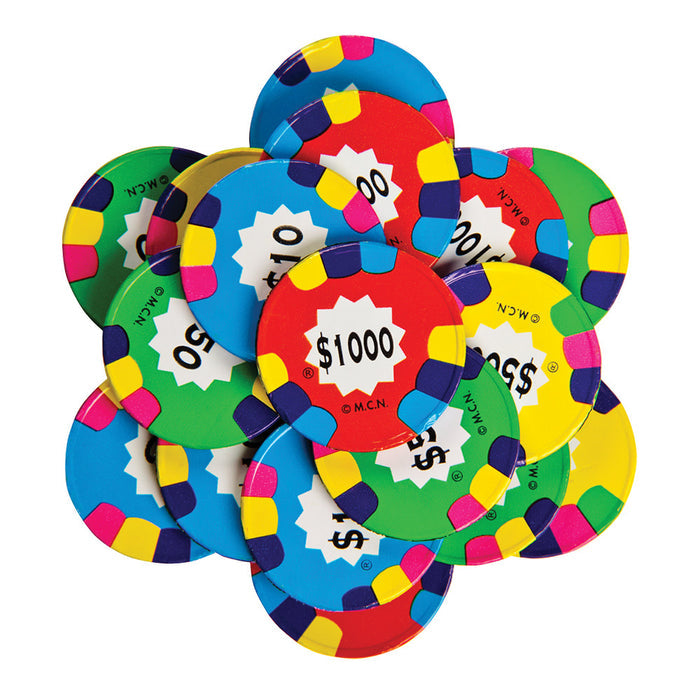 Madelaine Assorted Foiled Milk Chocolate Poker Chips Candy - 10 LB