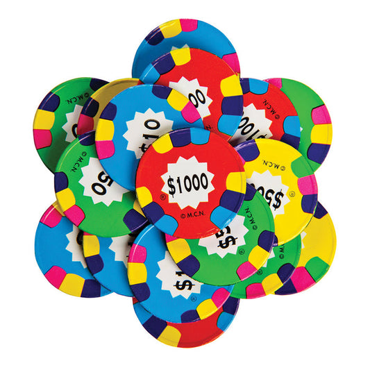 Madelaine Assorted Foiled Milk Chocolate Poker Chips Candy - 10 LB