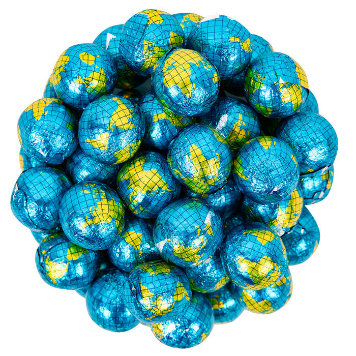 Madelaine Foiled Milk Chocolate World Globe Balls Candy - 10 LB