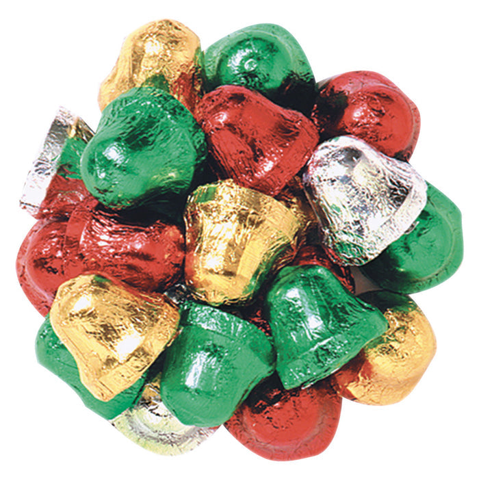 Madelaine Milk Chocolate Foiled Christmas Bells Candy - 10 LB