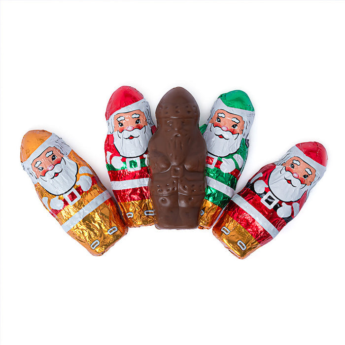 Madelaine Mini Milk Chocolate Foiled Santa Candy - 10 LB