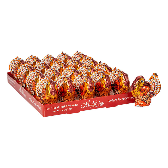 Madelaine Semi Solid Dark Chocolate Turkey Candy - 40 Count