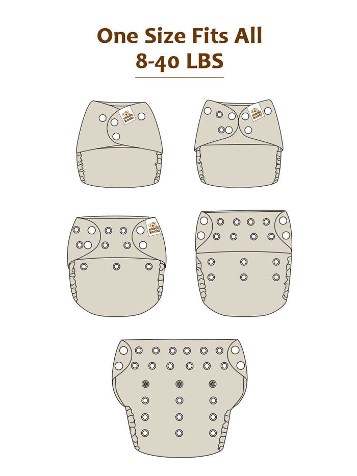 Mama Koala 3.0 Pocket Diaper - Suede Cloth Lining, Snap