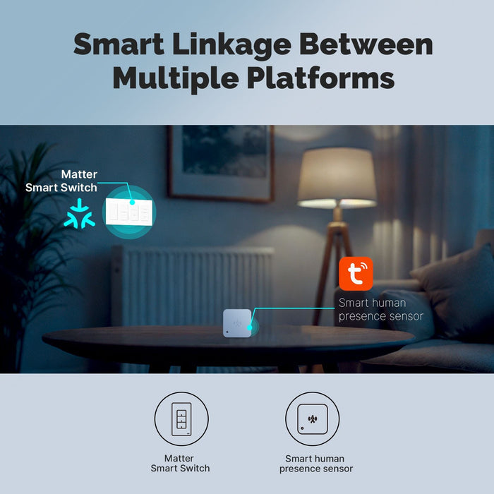 Matter WiFi Smart Light Button Switch App Control Neutral Wire Required US Standard