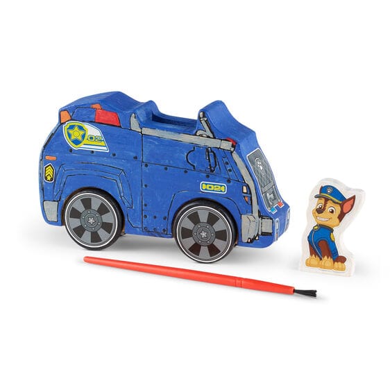 MELISSA & DOUG Paw Patrol Wooden Craft Kit Vehicles: Chase and his police car, Marshall and his fire engine, and Skye and her helicopter with paint and shiny foil stickers - 33266 ebuystt