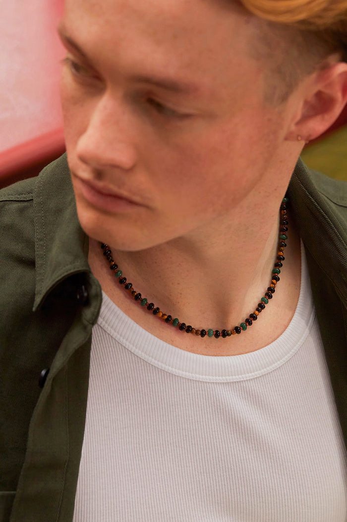 Men's Gemstone Knotted Necklace