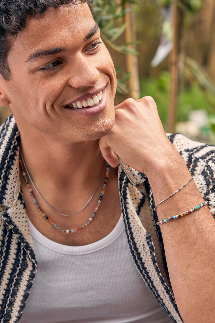 Men's Gemstone Rondelle Bracelet