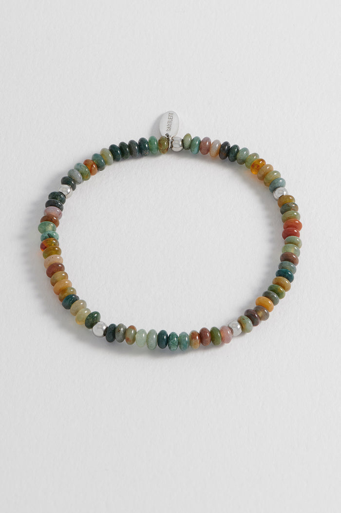 Men's Gemstone Stretch Disc Bracelet
