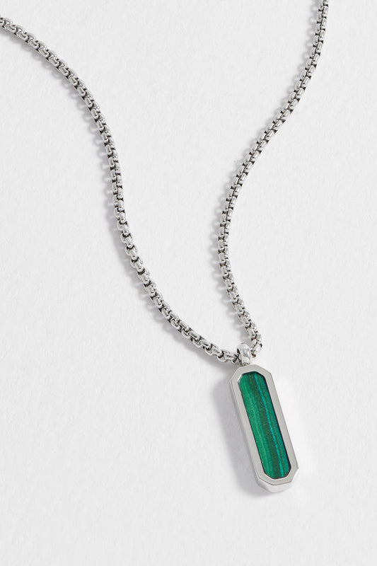 Men's Gemstone Tag Pendant Necklace