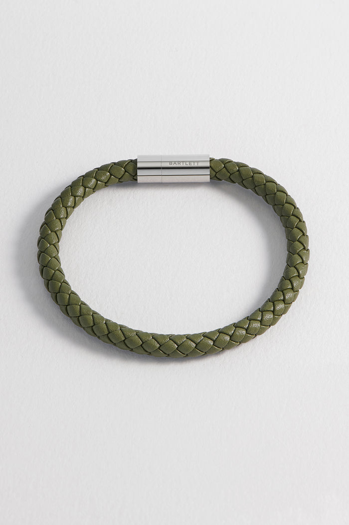Men's Leather Single Plaited Wrap Bracelet