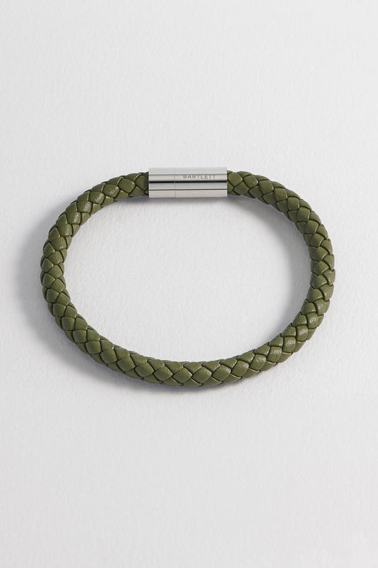 Men's Leather Single Plaited Wrap Bracelet