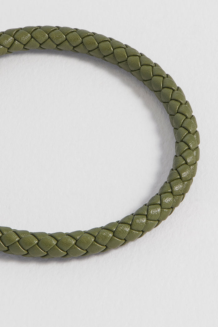Men's Leather Single Plaited Wrap Bracelet