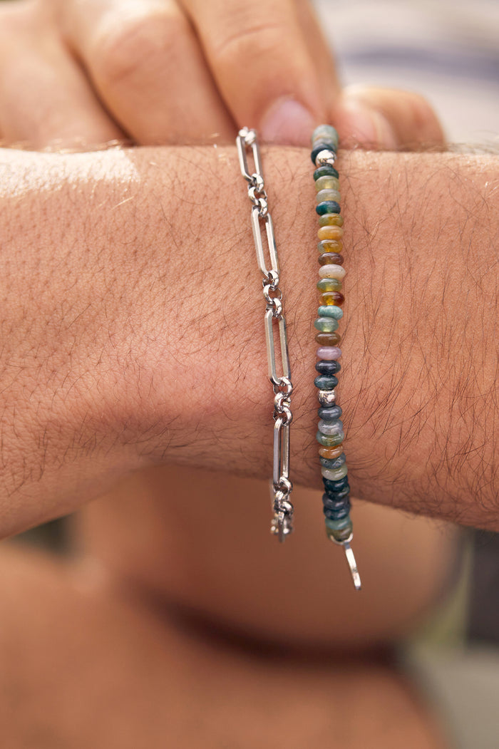 Men's Paperclip Mixed Link Bracelet