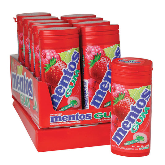 Mentos Gum Red Fruit And Lime Sugar Free 1.06oz - 10ct