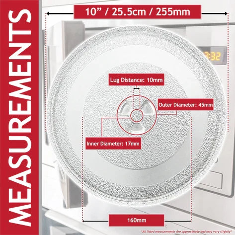 Microwave Glass Plate Turntable for MORPHY RICHARDS Microwave Oven (255mm)