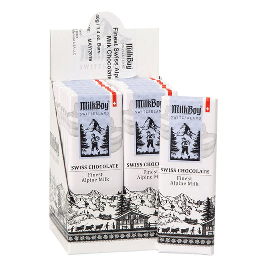 Milkboy Milk Chocolate Swiss Alpine 1.4oz Bar - 20ct