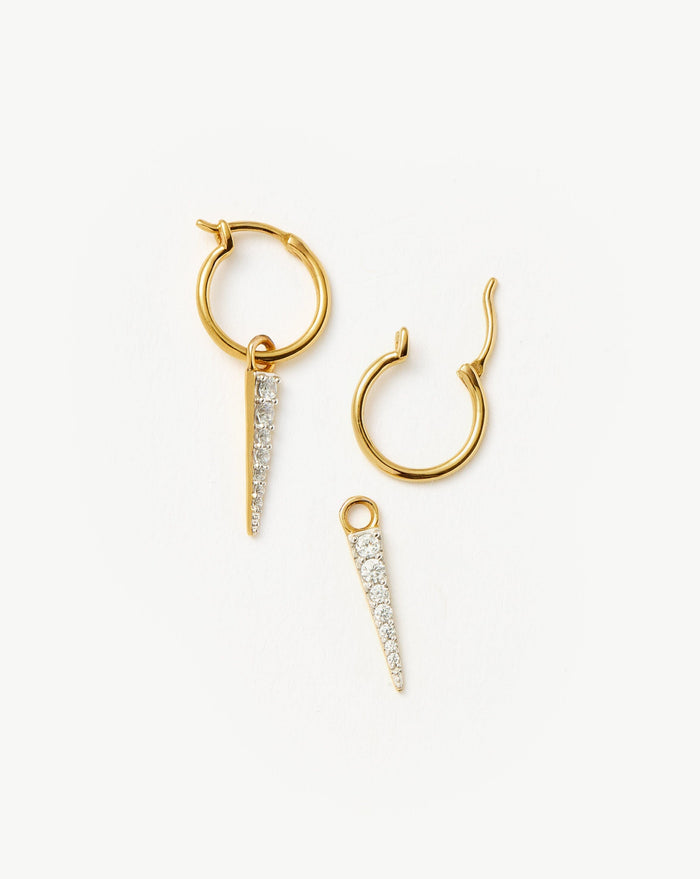 Mini Pave Spike Charm Hoop Earrings | 18ct Gold Plated Vermeil/Cubic Zirconia Earrings Missoma