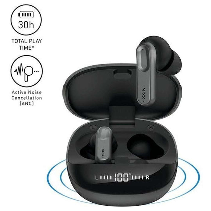 Mixx StreamBuds Charge ANC TWS Earphones Black | SBFX-ANC-BK-402 Mixx Euronics Ireland