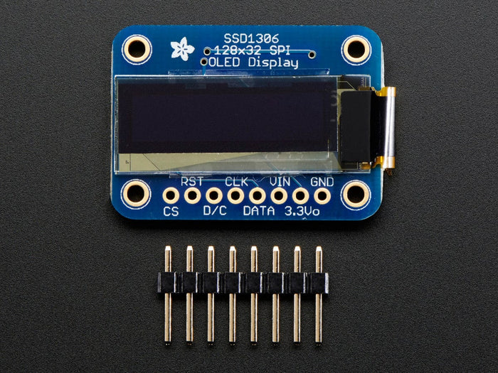 Monochrome 128x32 SPI OLED graphic display by Adafruit - The Pi Hut