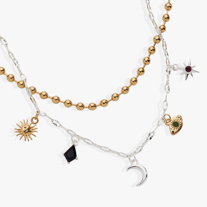 Moon Magic 2 Row Charm Necklace
