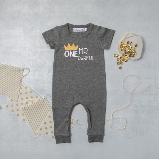 "Mr. Onederful" Slim Fit First Birthday Romper