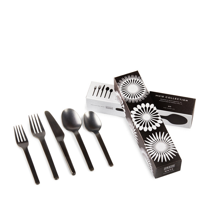 Heath Flatware Muir Flatware in Onyx (5 Piece Setting)