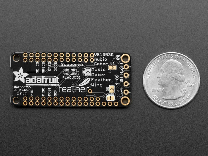 Music Maker FeatherWing with 3W Amp - MP3 OGG WAV MIDI Synth Player by Adafruit - The Pi Hut