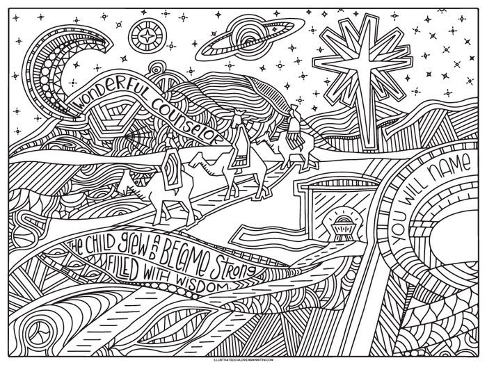 Three wisemen coloring poster