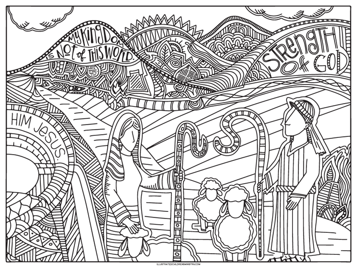 Shepherds coloring poster