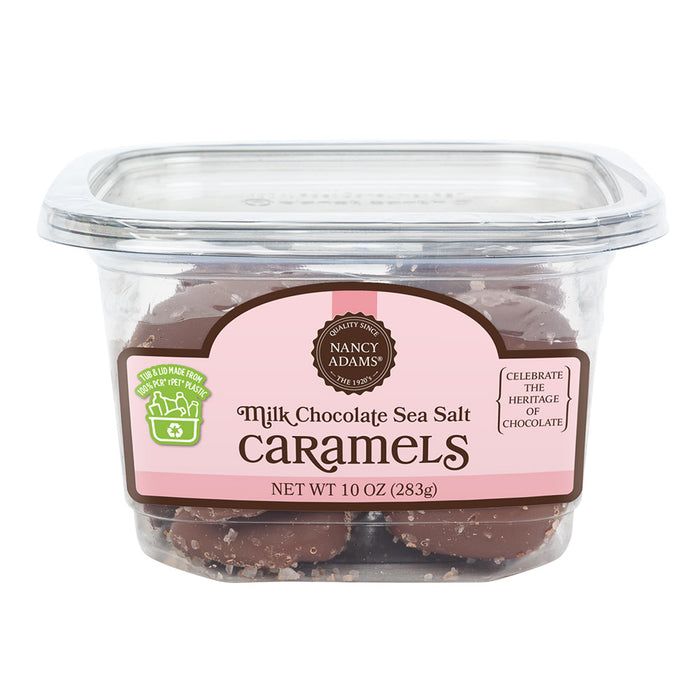 Nancy Adams Milk Chocolate Sea Salt Caramels 10oz Tub - 12ct