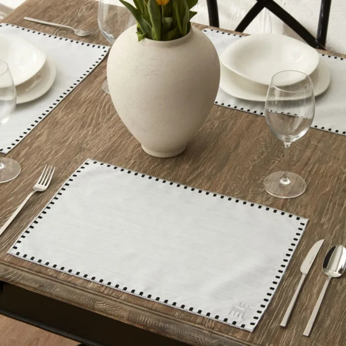 Napperon Karaca Home Collection Signature du 50e anniversaire, argent, blanc, rectangulaire