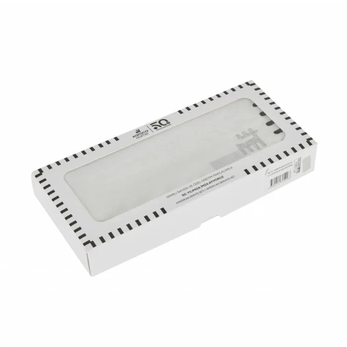 Napperon Karaca Home Collection Signature du 50e anniversaire, argent, blanc, rectangulaire
