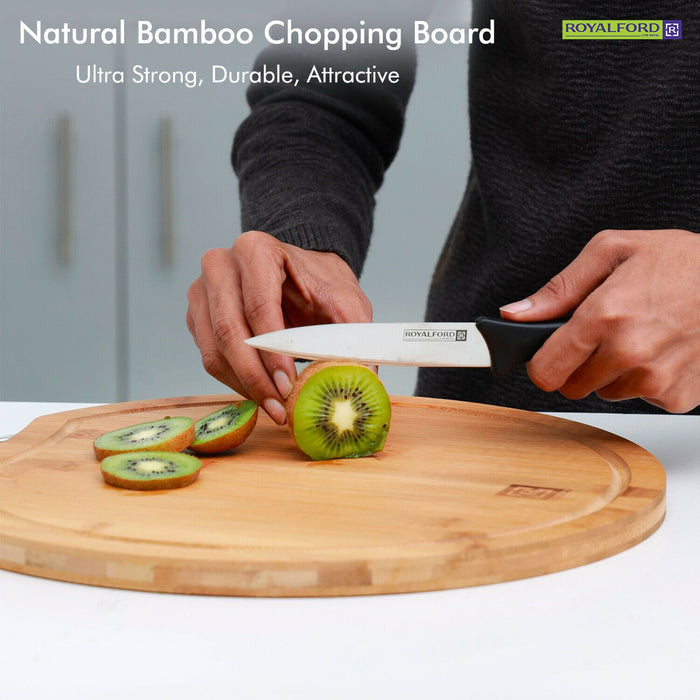 Natural Bamboo Wooden Chopping Board By Royalford Royalford