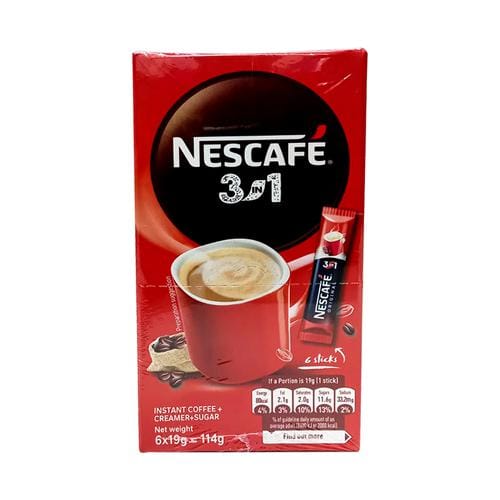 Nescafé Coffee 3-in-1 , 3 box  6 Units / 19 g is the perfect combination of soluble coffee with sweetened milk powder to give you a sweet and creamy cup of coffee-445529 Hannah's Variety Store