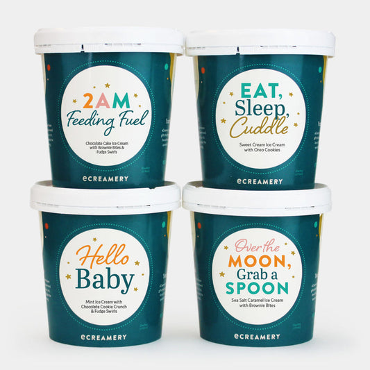 Photo of eCreamery's New Baby 4 pint ice cream gift