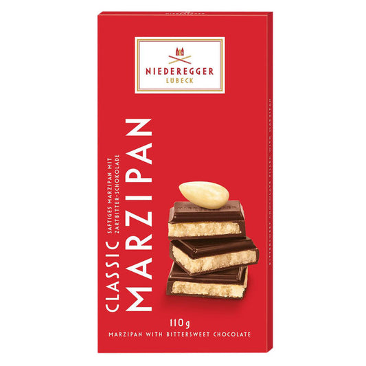 Niederegger Bittersweet Marzipan Classic 3.88oz Bar - 10ct