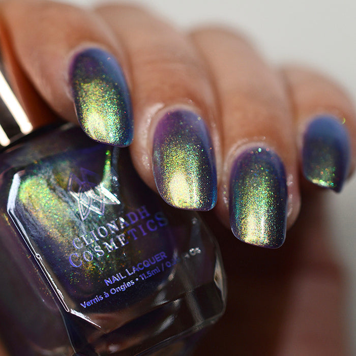 Close up of nails done with Niello nail lacquer on medium skin tone.