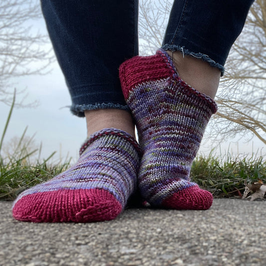 Night Bus + Amazed - Cashmino DK Sock Set for the 4 Hour Sock Pattern (sold separately)