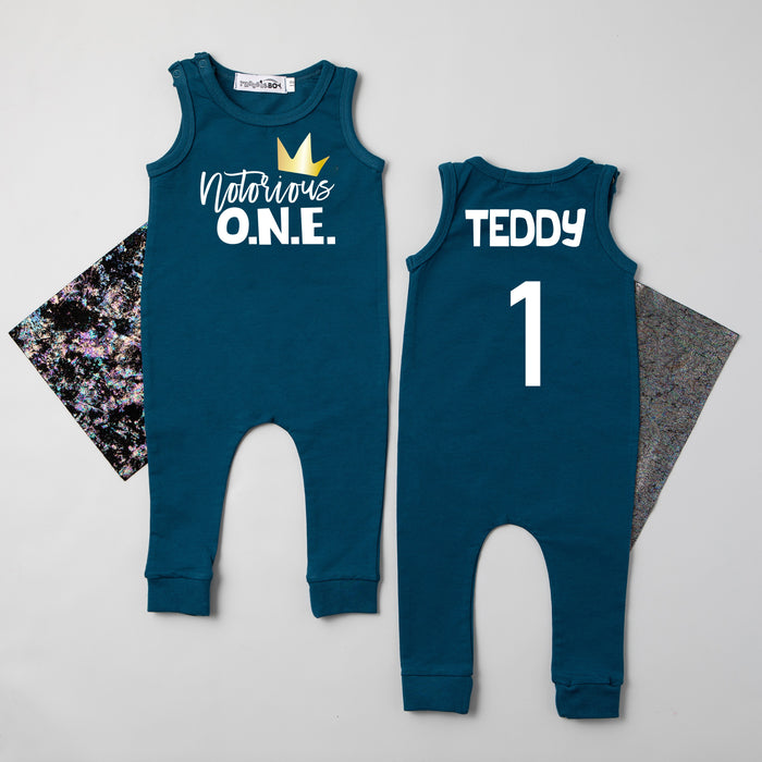 Notorious One Sleeveless Personalized First Birthday Romper