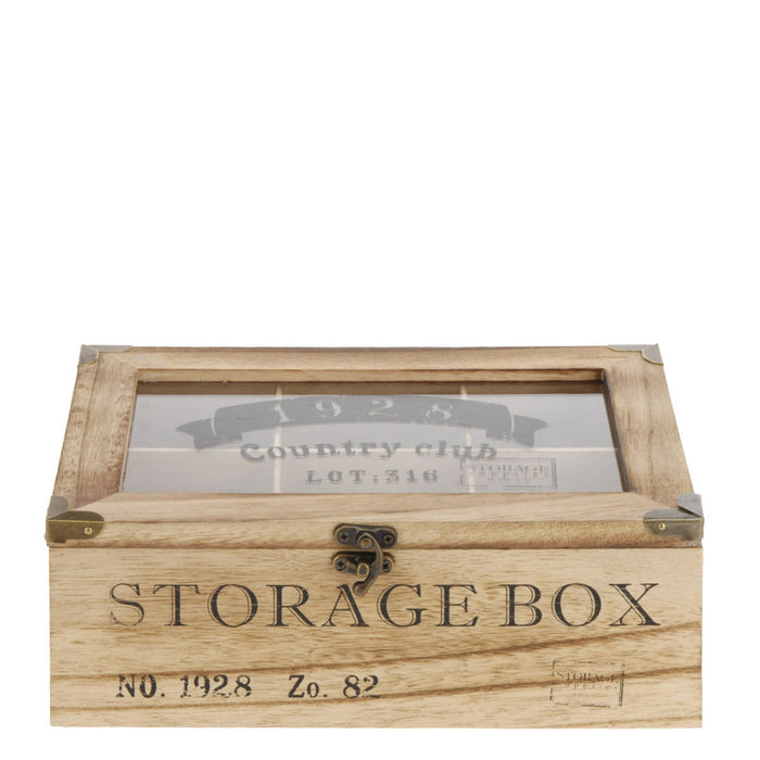 Nu Pine Rustic 6 Compartment Storage Box - Oak