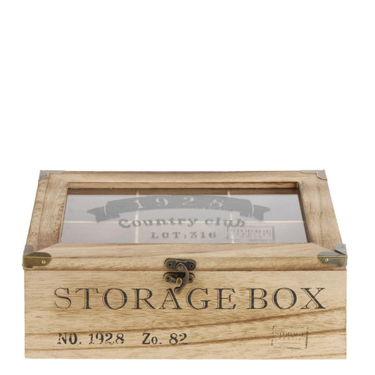 Nu Pine Rustic 6 Compartment Storage Box - Oak